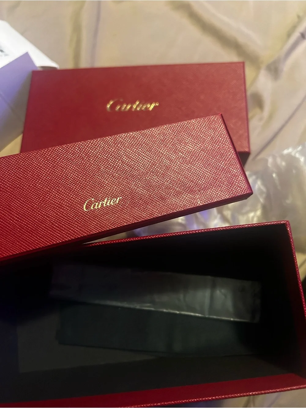 Cartier Rimless Sunglasses with Black Gradient Lenses and Gold Accents